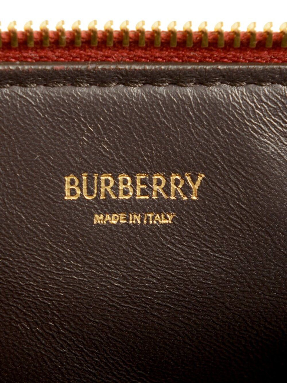 Burberry "Ls Knit Baguette" Leather Trimmed Scarlet Plaid Handbag Shoulder Bag - Picture 6 of 7